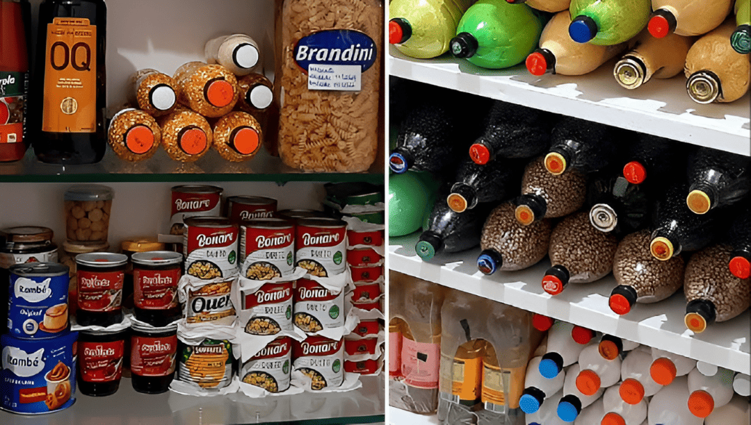 Estoque de alimentos organizado